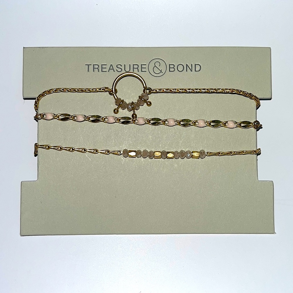 Treasure and Bond Set Of Three Gold Bracelets